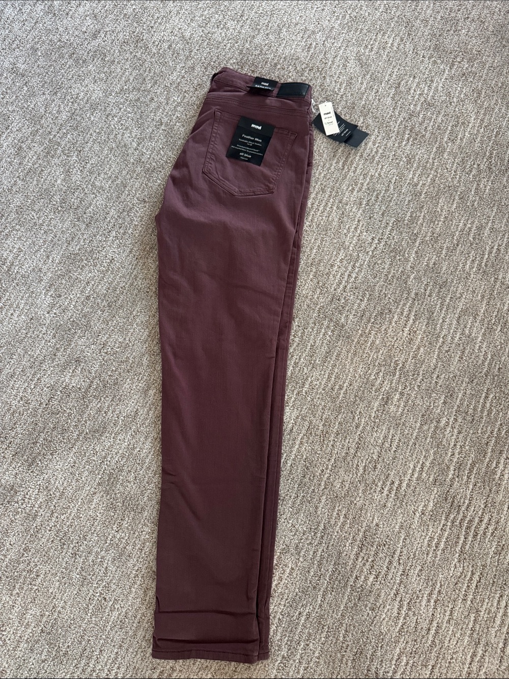 Mavi Womens Kathleen Burgundy Slim boyfriend high rise stretch jeans